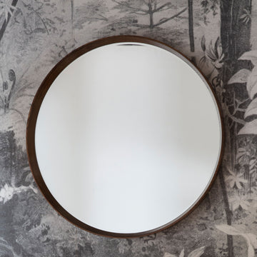 Keaton Round Mirror Walnut Large