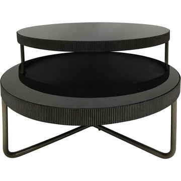 Knightsbridge Round Coffee Table with Black Glass