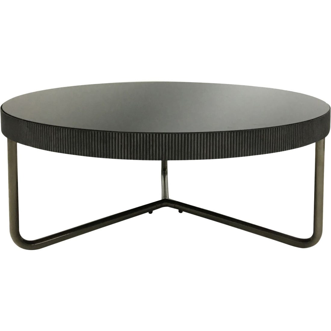 Knightsbridge Round Coffee Table with Black Glass