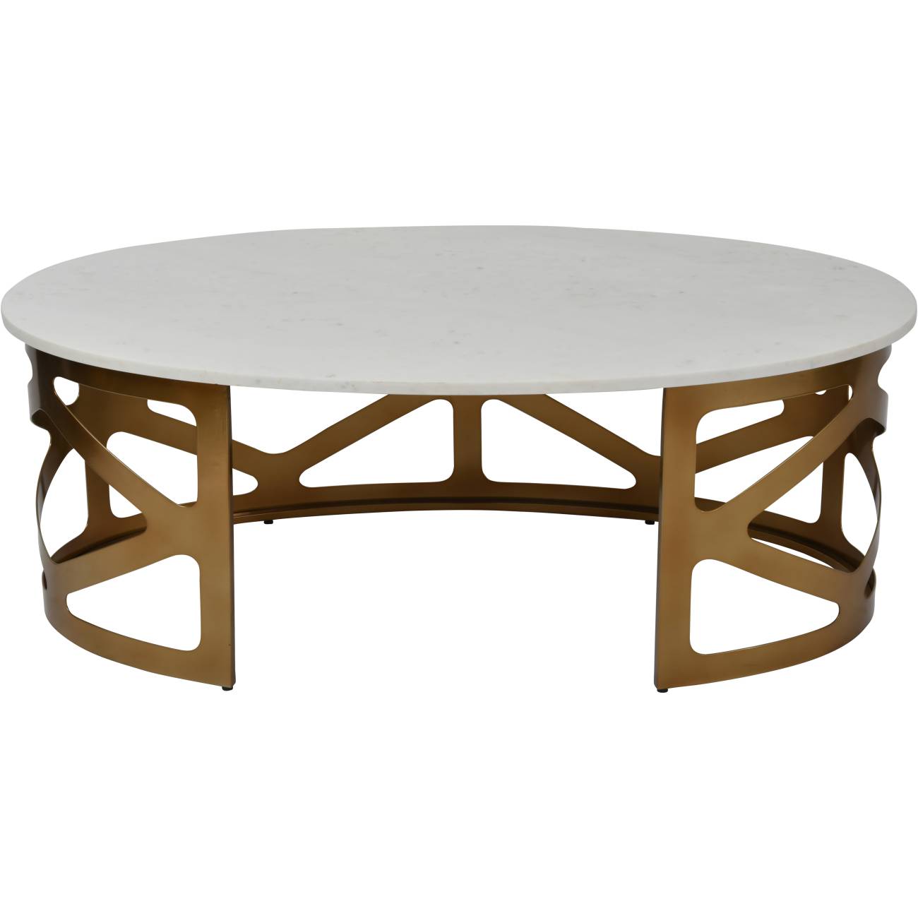 Metropolitan Coffee Table Satin Bronze with Off White Marble