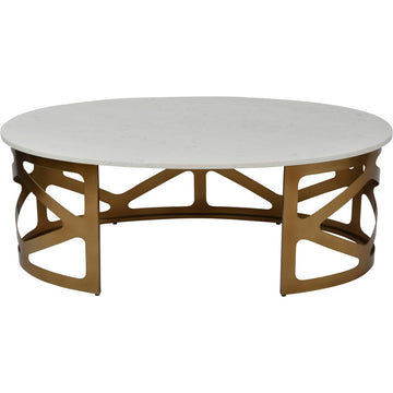 Metropolitan Coffee Table Satin Bronze with Off White Marble