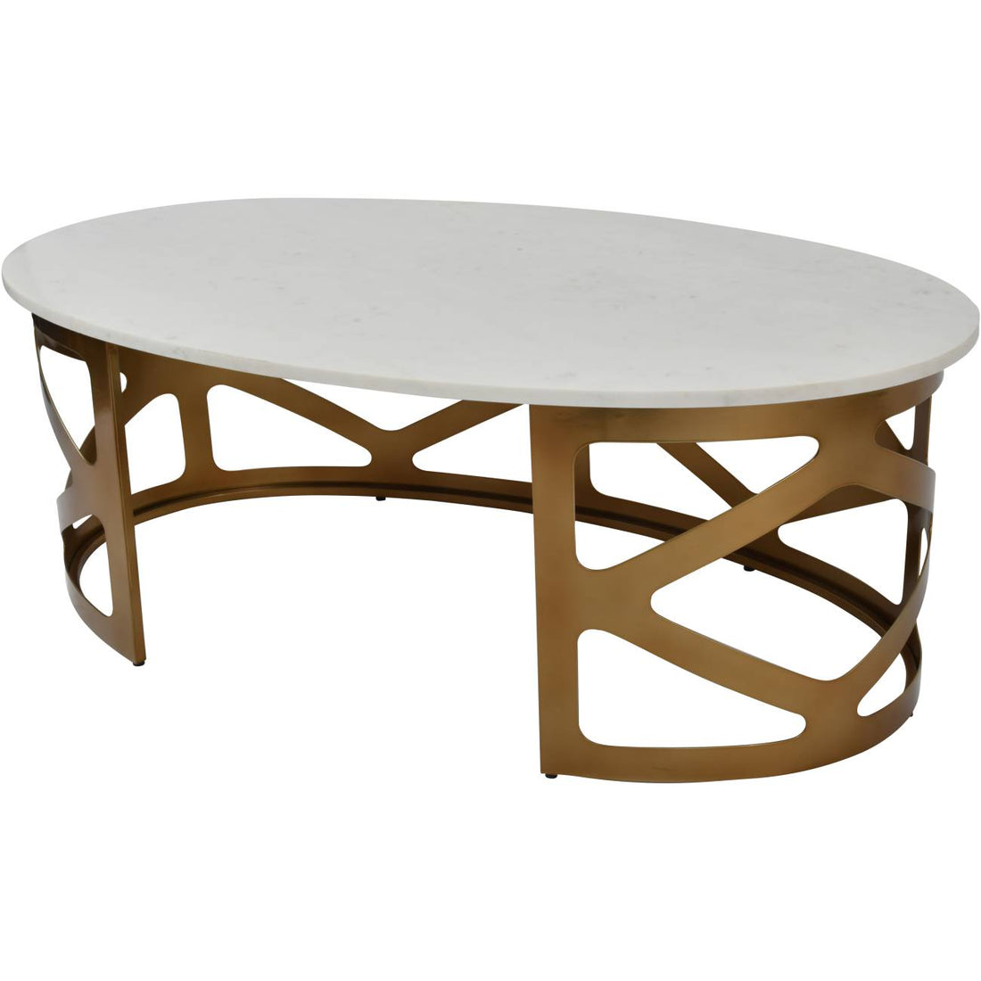 Metropolitan Coffee Table Satin Bronze with Off White Marble