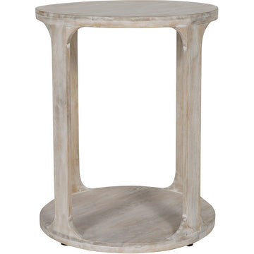 Beadnell Carved Wood Side Table