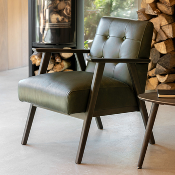 Blackhall Armchair Green Leather