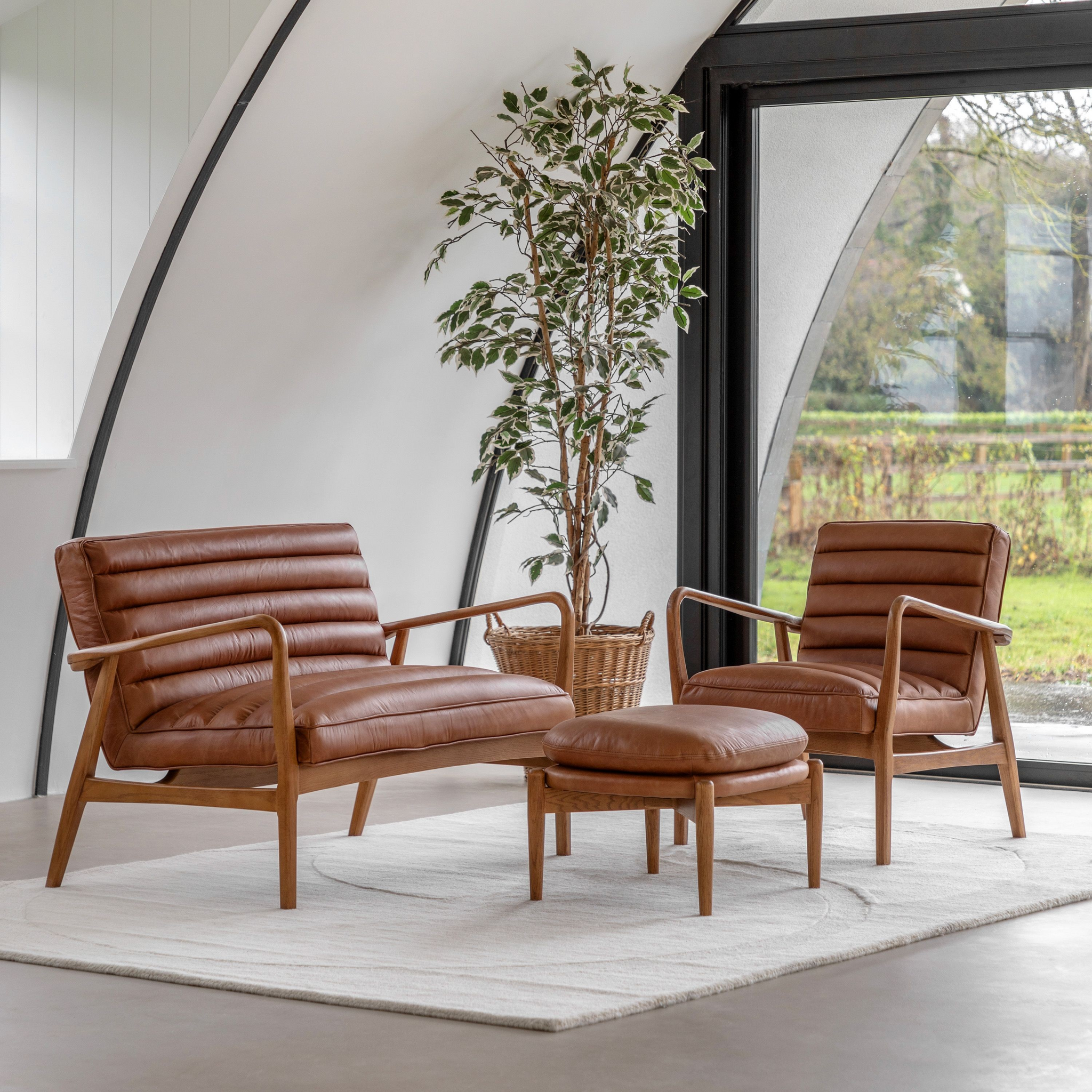 Datsun Armchair Vintage Brown Leather